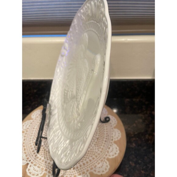 Ceramic Turkey Serving Platter Embossed White Ceramic - Picture 5 of 10